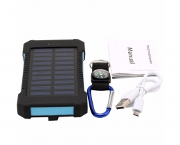 מטען נייד סולארי 10,000mah , SPET ממוגן אבק, מים ונפילות